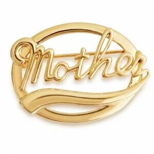 Ellison+Young Mother Brooch Pin Gold Plated